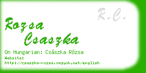 rozsa csaszka business card